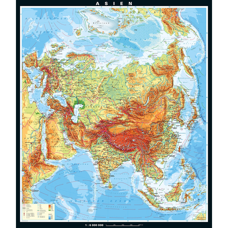 PONS Hartă continentală Asien physisch (196 x 228 cm)