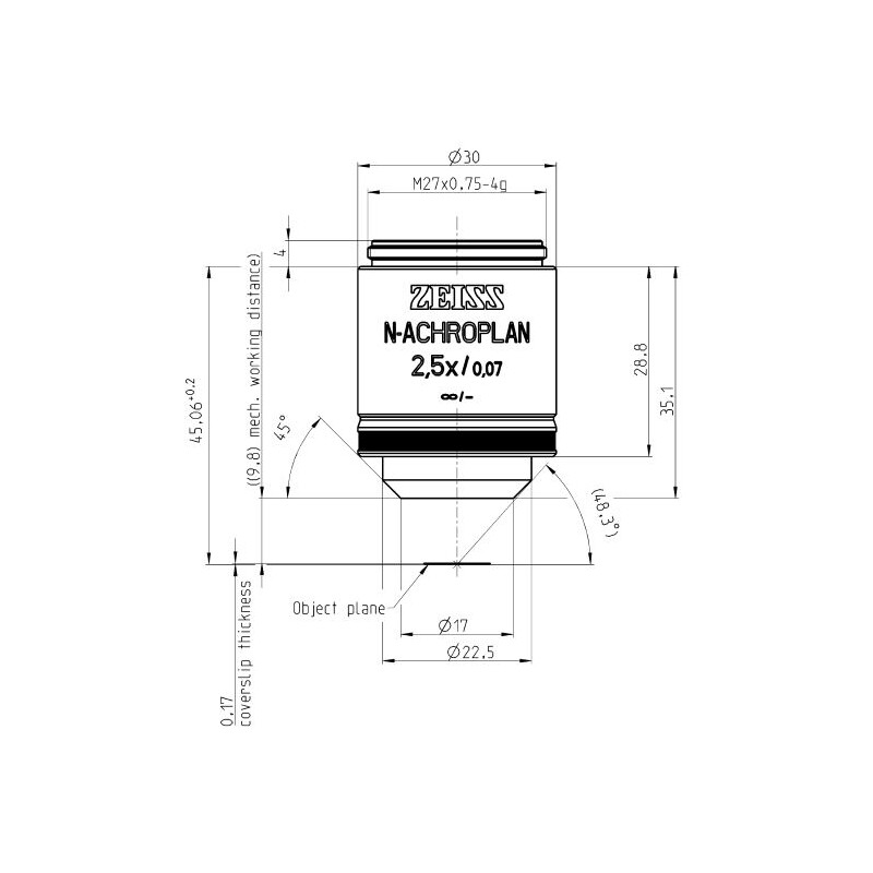 ZEISS Obiectiv N-Achroplan 2.5x/0.07 M27