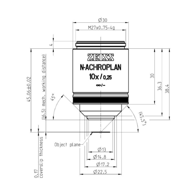 ZEISS Obiectiv N-Achroplan 10x/0,25 M27