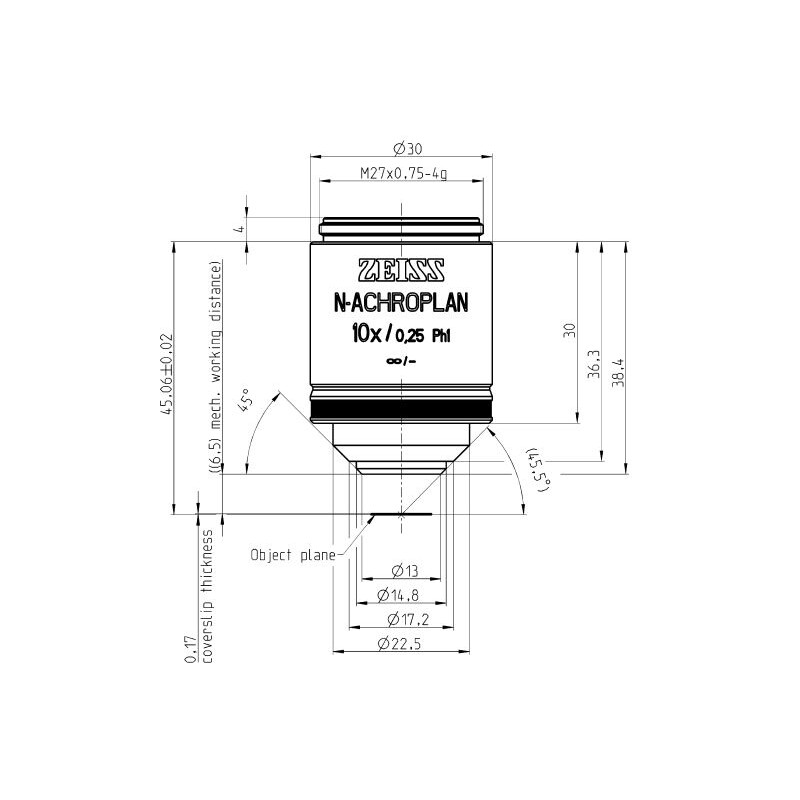 ZEISS Obiectiv N-Achroplan 10x/0.25 Ph1 M27