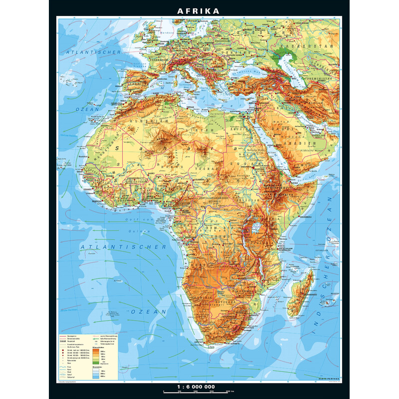 PONS Hartă continentală Africa fizică (157 x 206 cm)