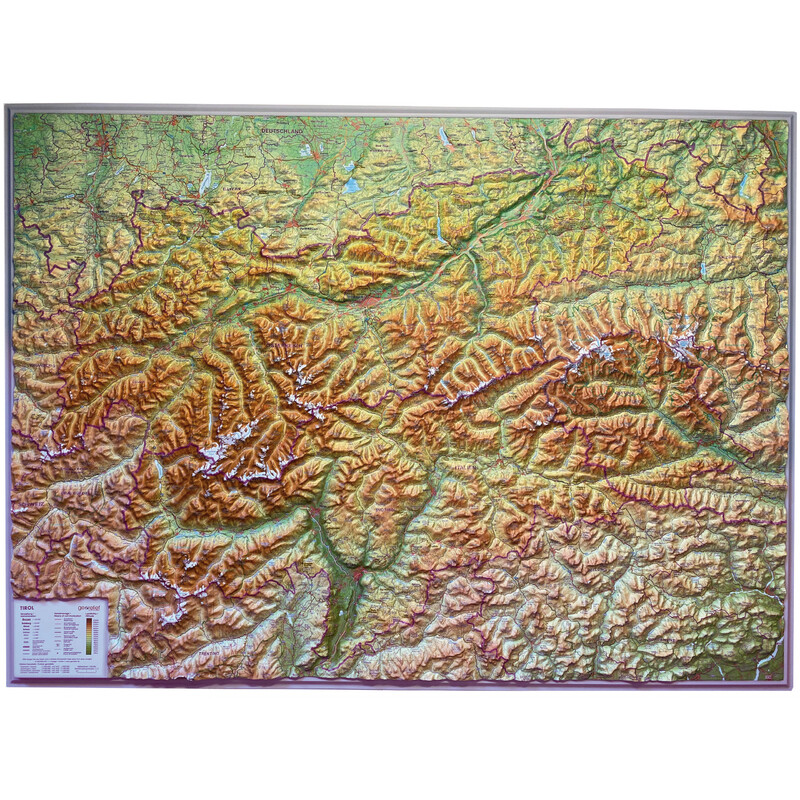 Georelief Harta regionala Tirol (77 x 57 cm) hartă 3D în relief