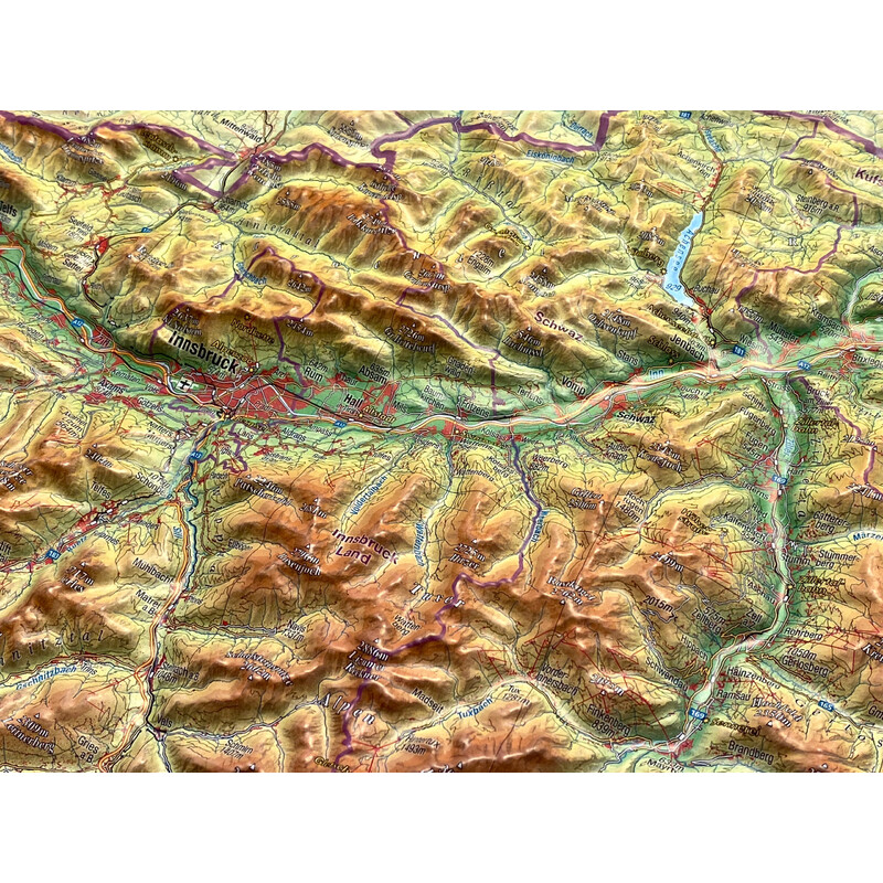 Georelief Harta regionala Tirol (77 x 57 cm)