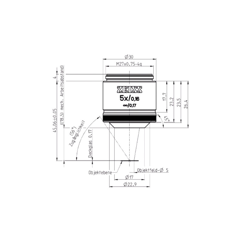 ZEISS Obiectiv EC Plan-Neofluar, 5x/0.16 wd= 8.5mm