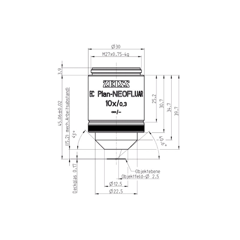ZEISS Obiectiv EC Plan-Neofluar, 10x/0.3 wd=5.2mm
