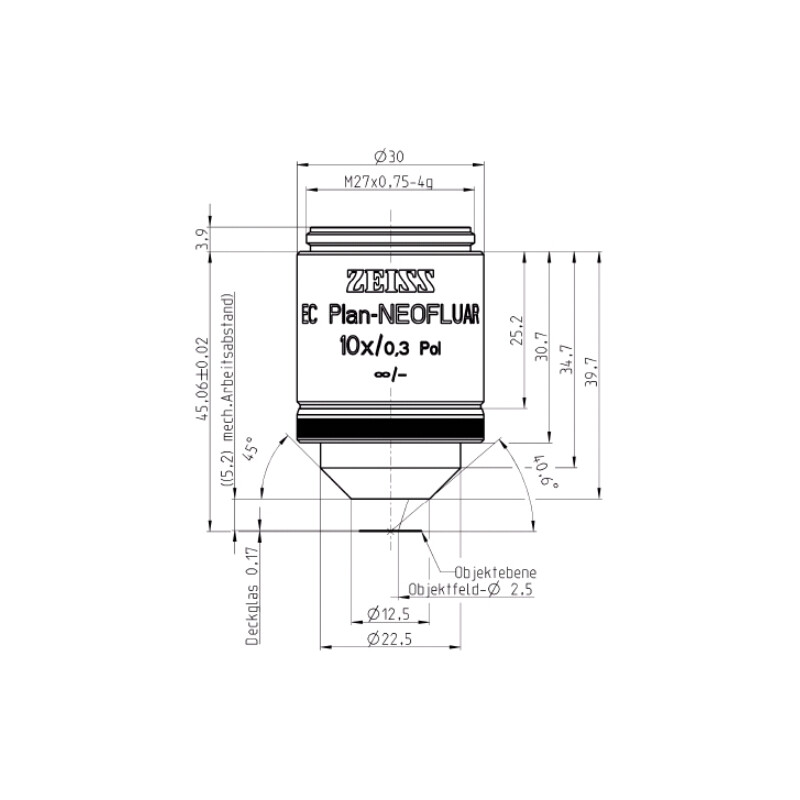 ZEISS Obiectiv EC Plan-Neofluar, POL, 10x/0.3 Pol wd=5.2mm