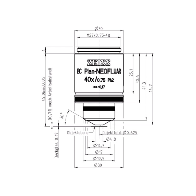 ZEISS Obiectiv EC Plan-Neofluar,Ph2 , 40x/0.75, wd=0.71