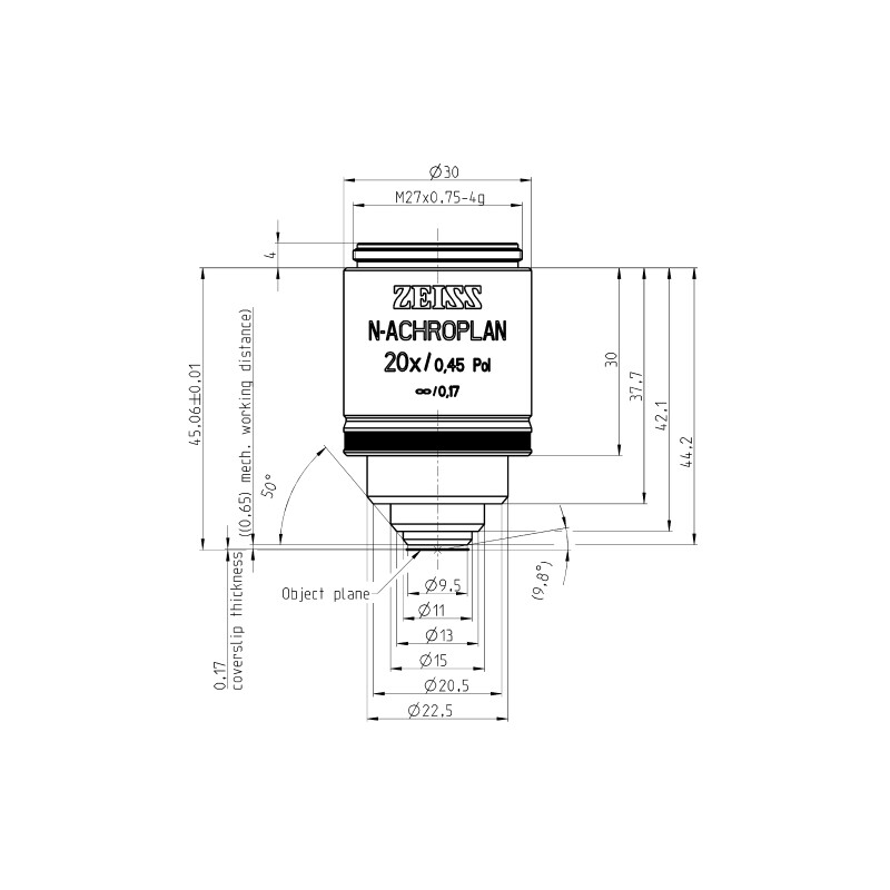ZEISS Obiectiv N-Achroplan 20x/0.45 Pol wd=0.63mm