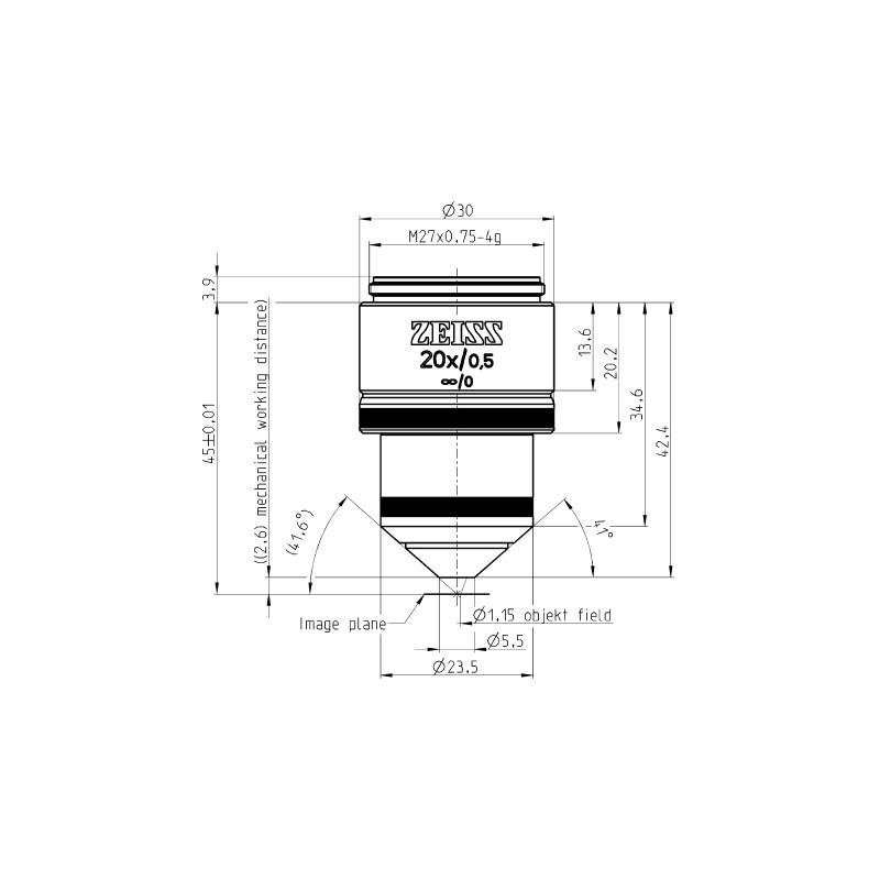 ZEISS Obiectiv W N-Achroplan 20x/0.5 wd=2.6mm