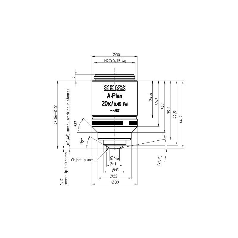 ZEISS Obiectiv A-Plan 20x/0.45 Pol wd=0.46mm
