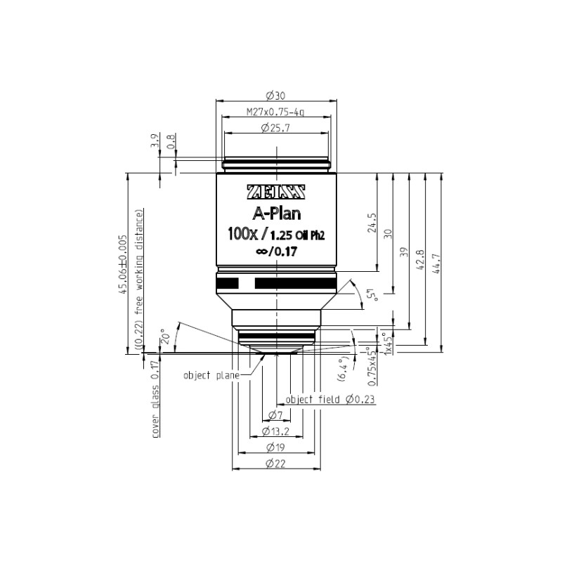 ZEISS Obiectiv A-Plan 100x/1.25 Oil Ph2 wd=0.22mm