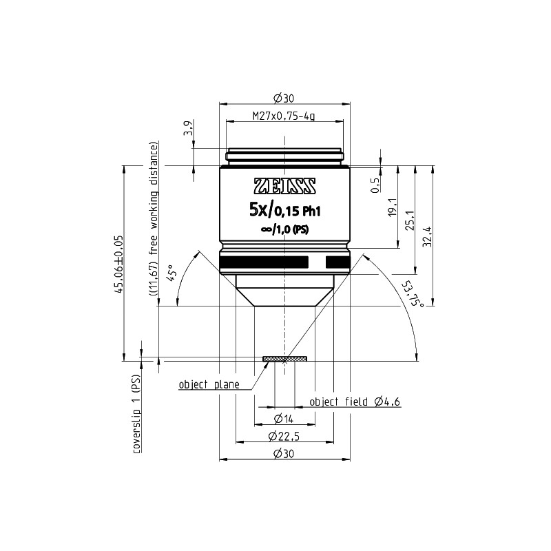ZEISS Obiectiv LD A-Plan 5x/0.15 Ph1 wd=11.7mm