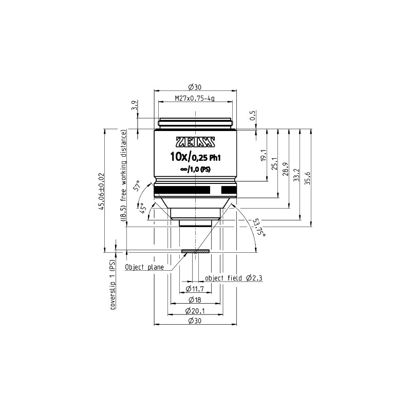 ZEISS Obiectiv LD A-Plan 10x/0.25 Ph1 wd=8.5mm