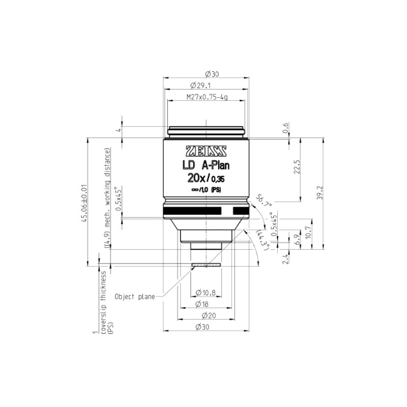 ZEISS Obiectiv LD A-Plan 20x/0.35 wd=4.9mm