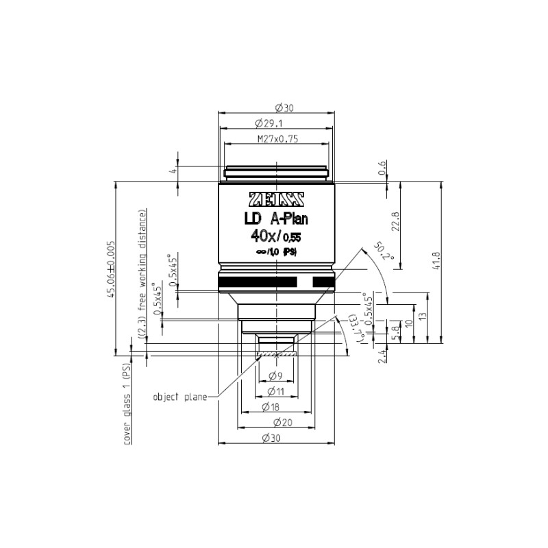 ZEISS Obiectiv LD A-Plan 40x/0.55 wd=2.3mm