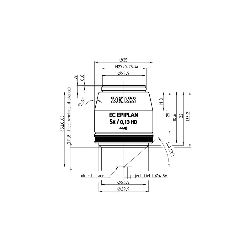 ZEISS Obiectiv EC Epiplan 5x/0.13 HD ld=11.8mm