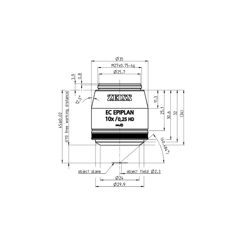 ZEISS Obiectiv EC Epiplan 10x/0.25 HD wd=11.0mm