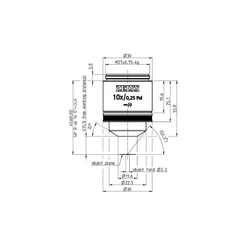ZEISS Obiectiv EC Epiplan 10x/0.25 Pol wd=11.0mm