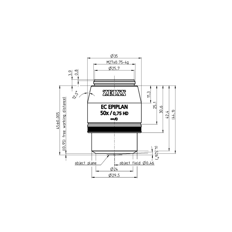 ZEISS Obiectiv EC Epiplan 50x/0.75 HD wd=1.0mm