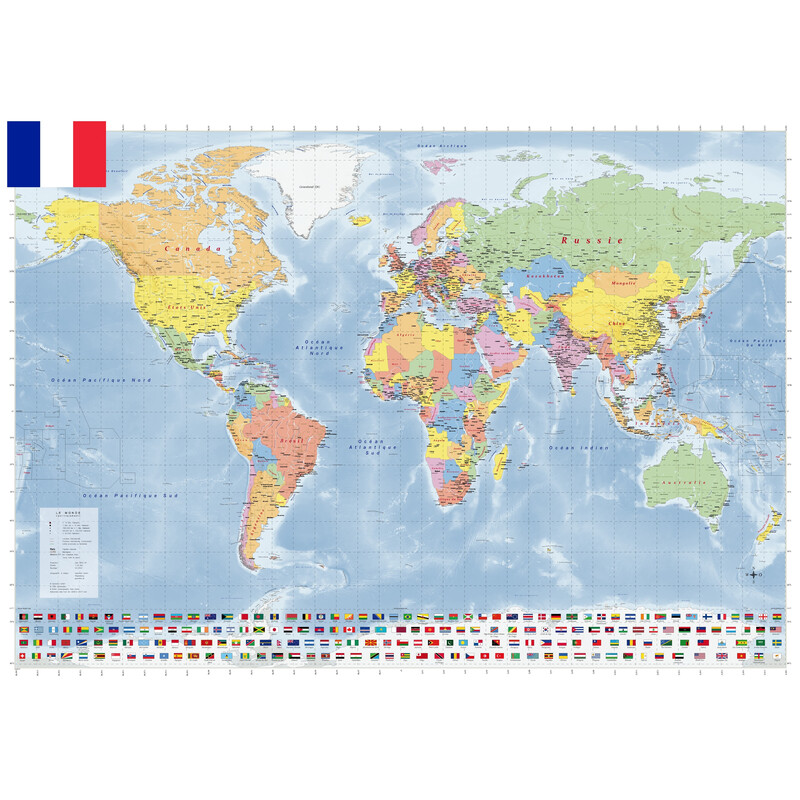 GeoMetro Harta lumii politisch (140 x 100 cm)