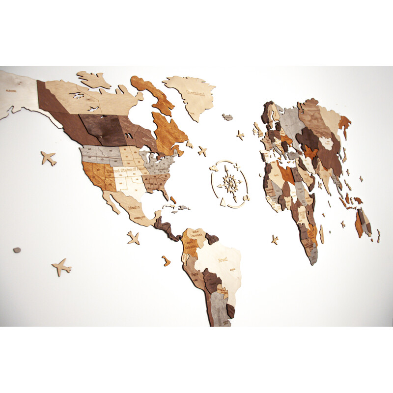Abraham Wood Decor Harta lumii Puzzle aus Holz (200 x 110 cm)
