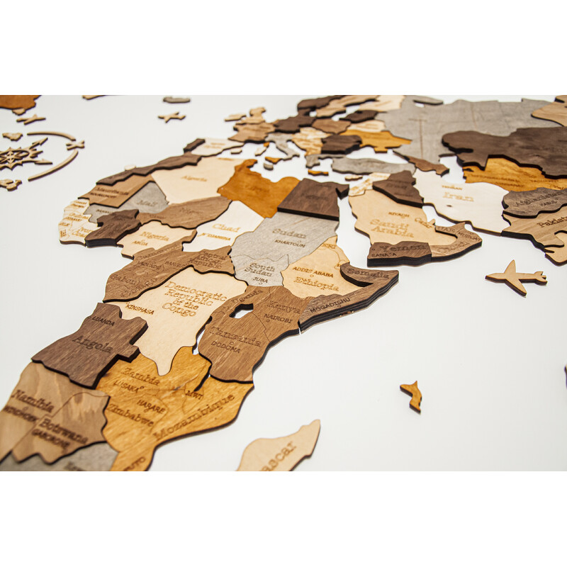 Abraham Wood Decor Harta lumii Puzzle jigsaw din lemn (200 x 110 cm)
