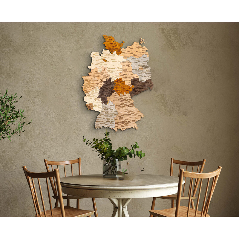 Abraham Wood Decor Harta Puzzle din lemn cu Germania (60 x 80 cm)