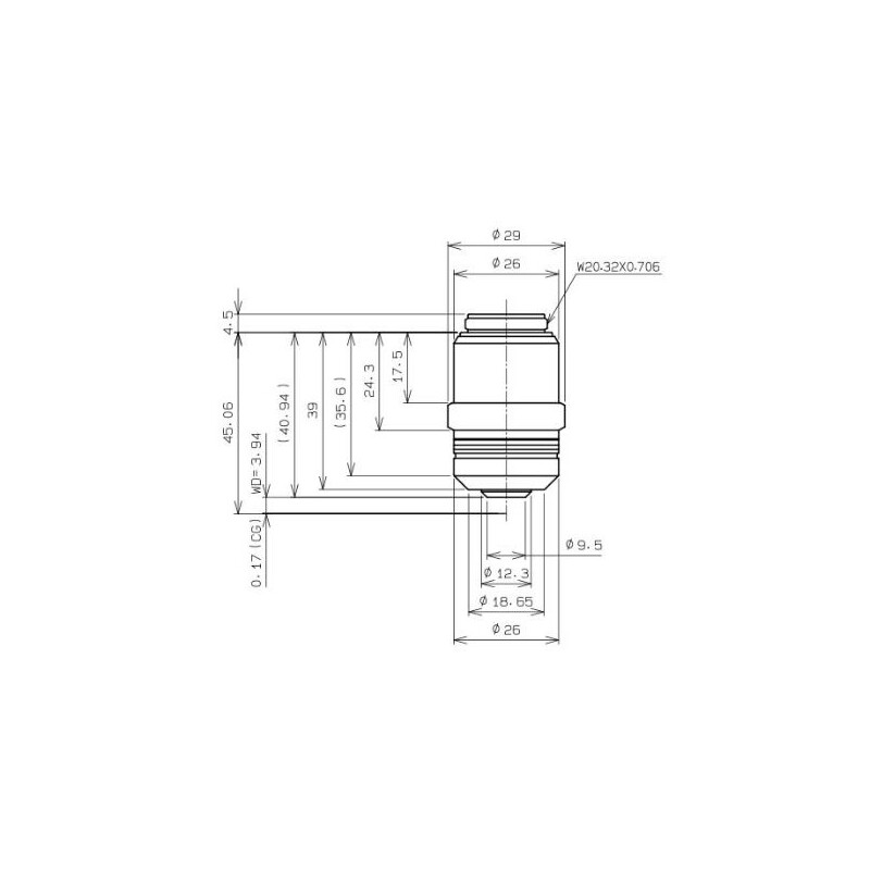 Evident Olympus obiectiv Objektiv LPLN40X/0.65, plan, infinity, dry, w.d.3.4-4.10, Deckglas 0-1.00