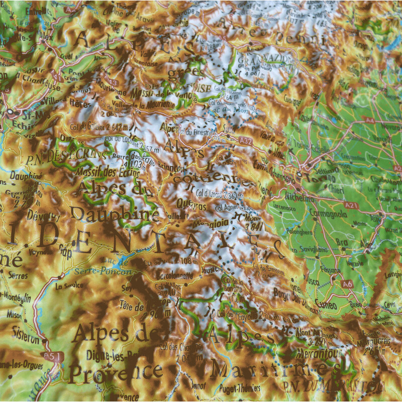 3Dmap Harta regionala Massif de L'Arc Alpin