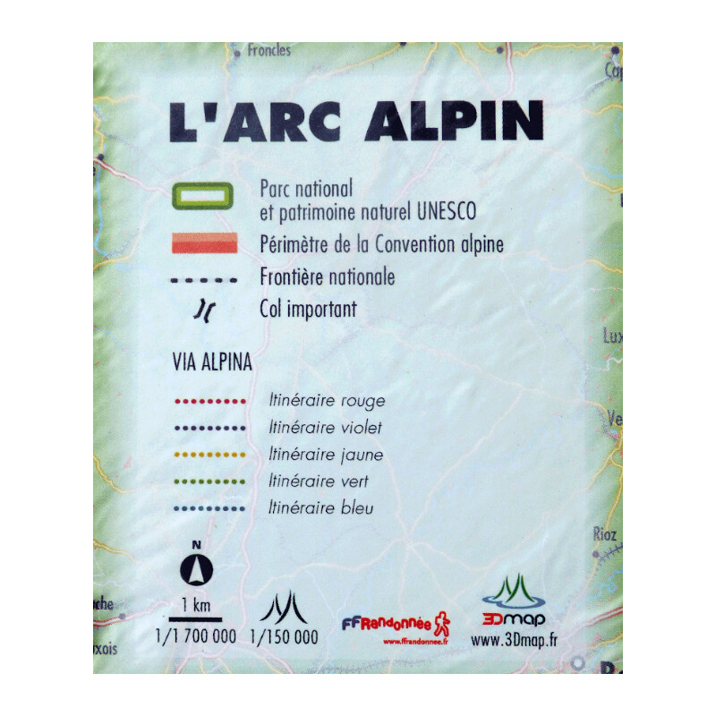 3Dmap Harta regionala Massif de L'Arc Alpin