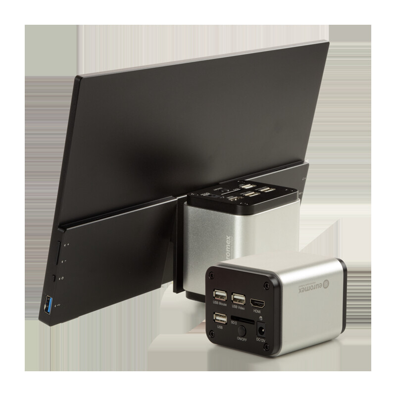 Euromex Camera VC.3039-HDS, color, 1/2.8", 1.45 µm, 60/30 fps, 8 MP, HDMI/USB, ecran HD de 13 inch