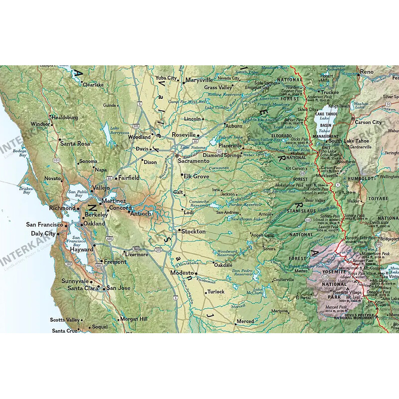 National Geographic Harta regionala Pacific Crest Trail (46 x 122 cm)