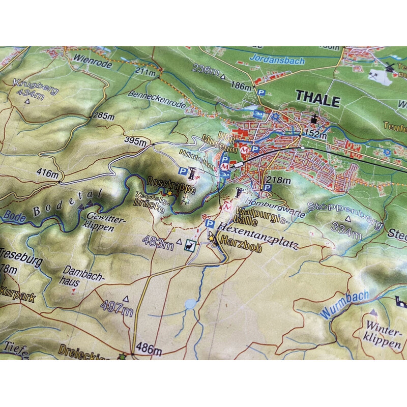 Georelief Harta Harz 3D în relief (77 x 57 cm)
