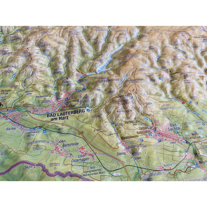 Georelief Harta Harz 3D în relief (77 x 57 cm)