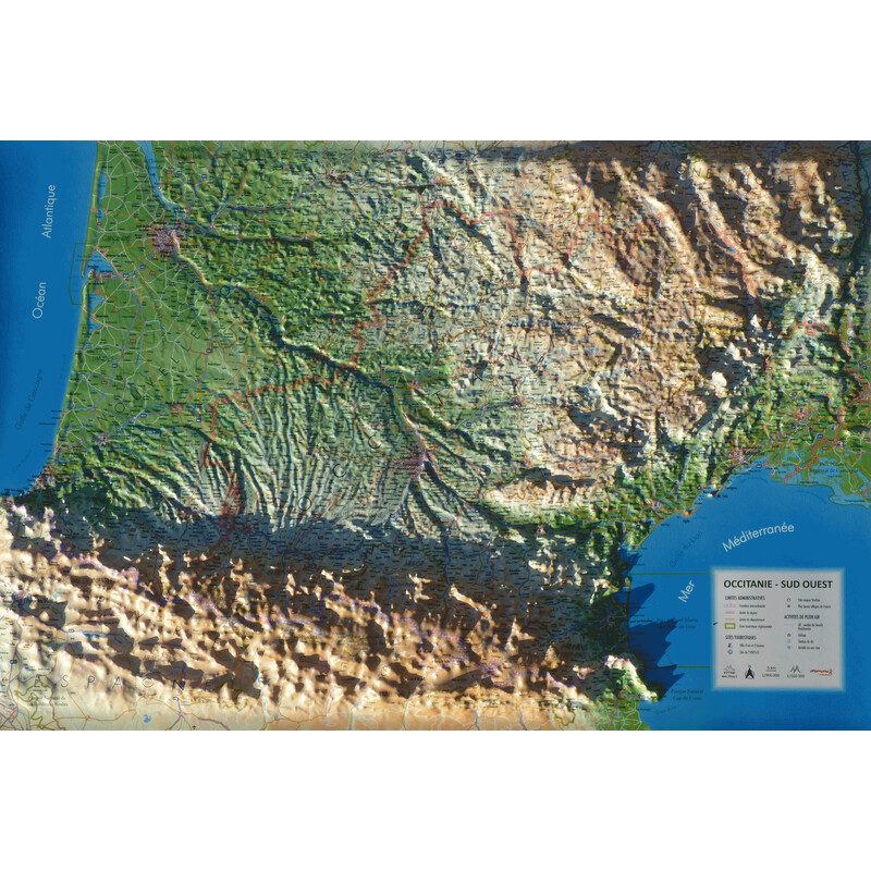 3Dmap Harta regionala Occitanie - Sud Ouest