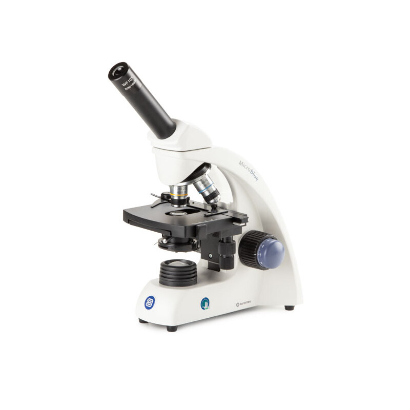 Euromex Microscop MB.1651, mono, DIN 160, achro, 40x-600x, 10x/18, Dl, Akku, LED, 1W