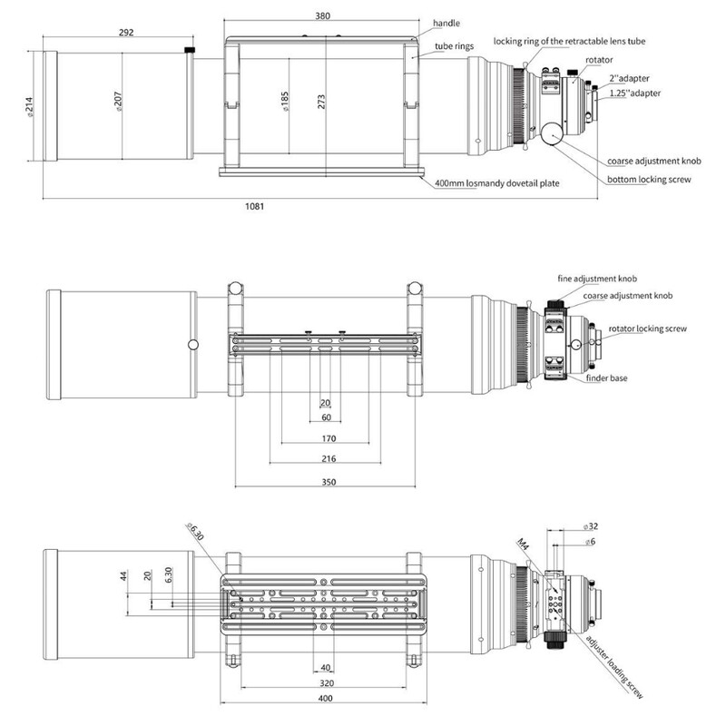 Askar Refractor apocromat AP 185/1295 Triplet OTA