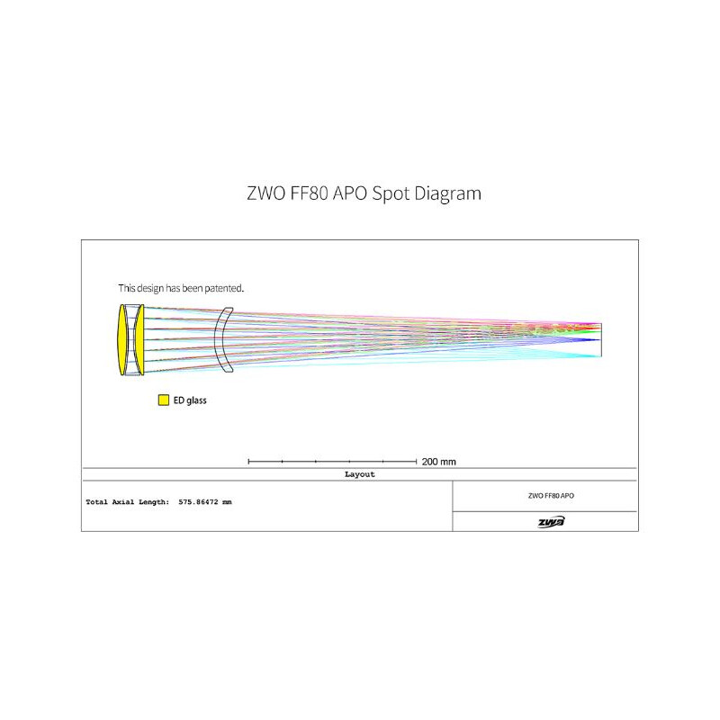 ZWO Refractor apochromat FF80 AP 80/600 Quadruplet OTA