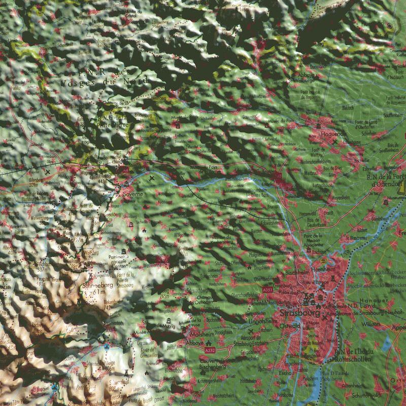 3Dmap Harta regionala Le Massif des Vosges