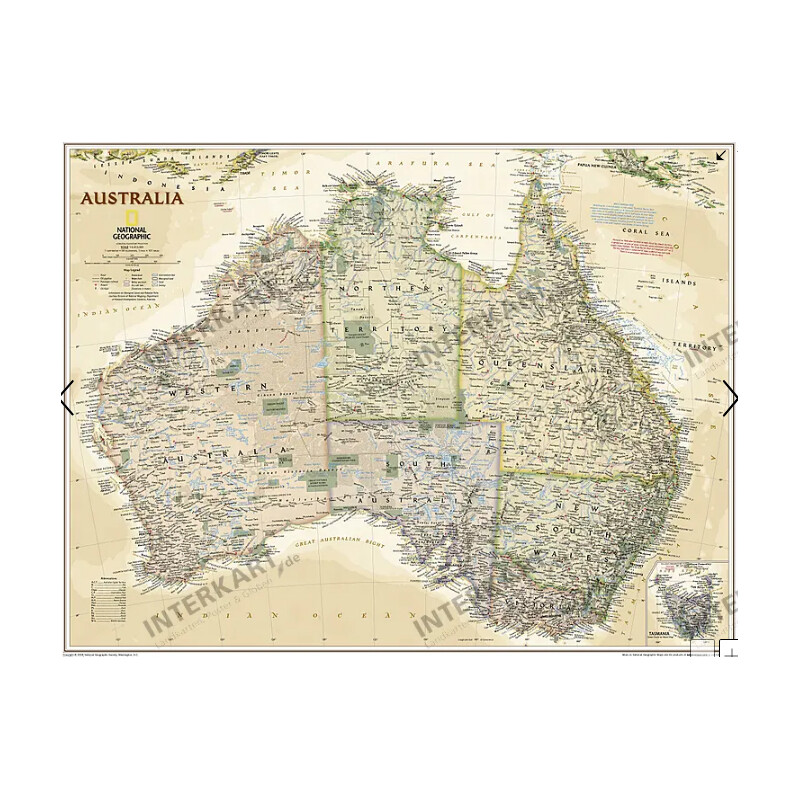 National Geographic Hartă continentală Australia (77 x 69 cm)