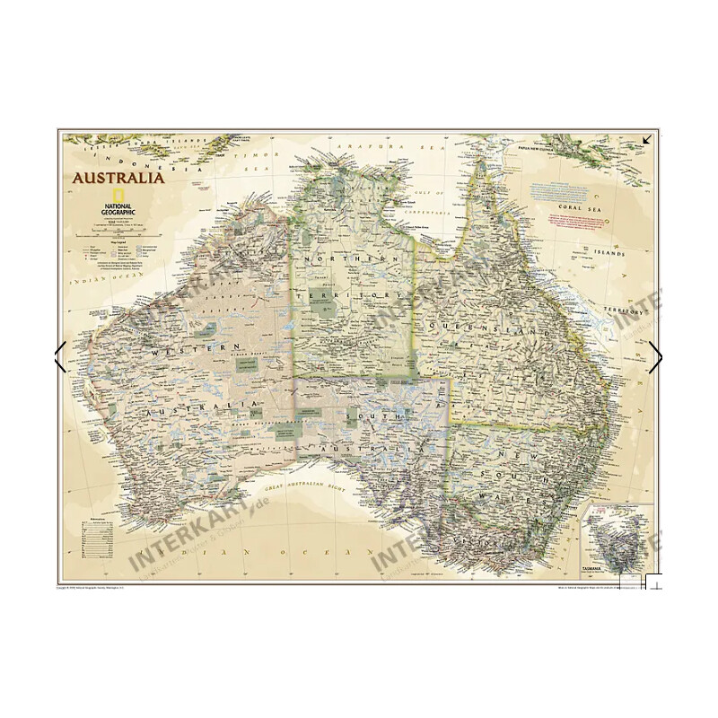 National Geographic Hartă continentală Australien (77 x 69 cm)