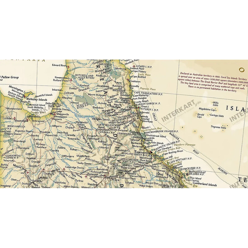 National Geographic Hartă continentală Australia (77 x 69 cm)