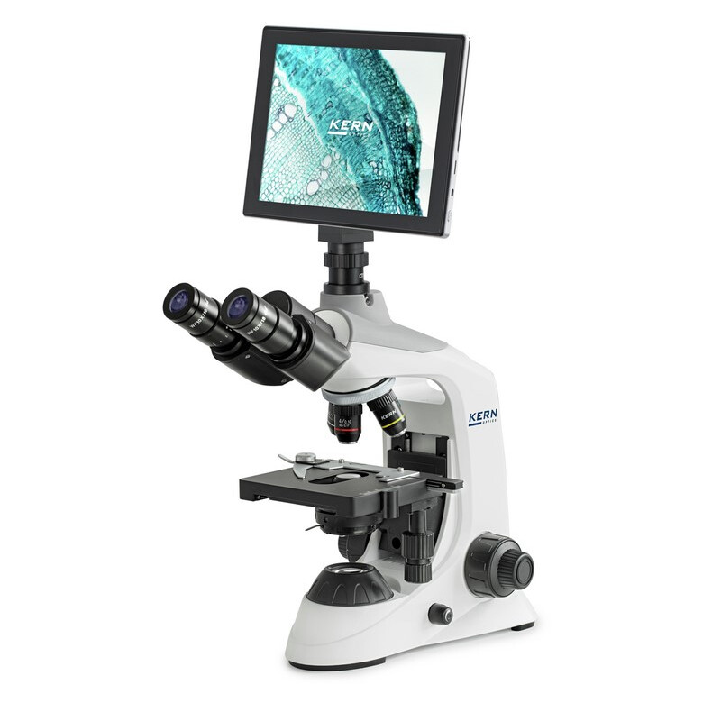 Kern Set microscopie digitală, OBE 124T241, HF, digital, 1.25 Condensator, fix, USB 2.0, 40-400x, Dl, 3W LED, 5 MP, Tablet