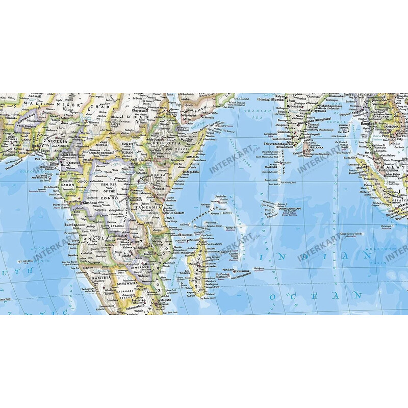 National Geographic Harta lumii clasică centrată pe Pacific