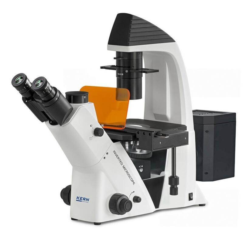 Kern Microscop inversat OCM 168, FL, PH, trino, Condensator N.A. 0,3 fix, 10x-40x, LED 5W, Al/Dl
