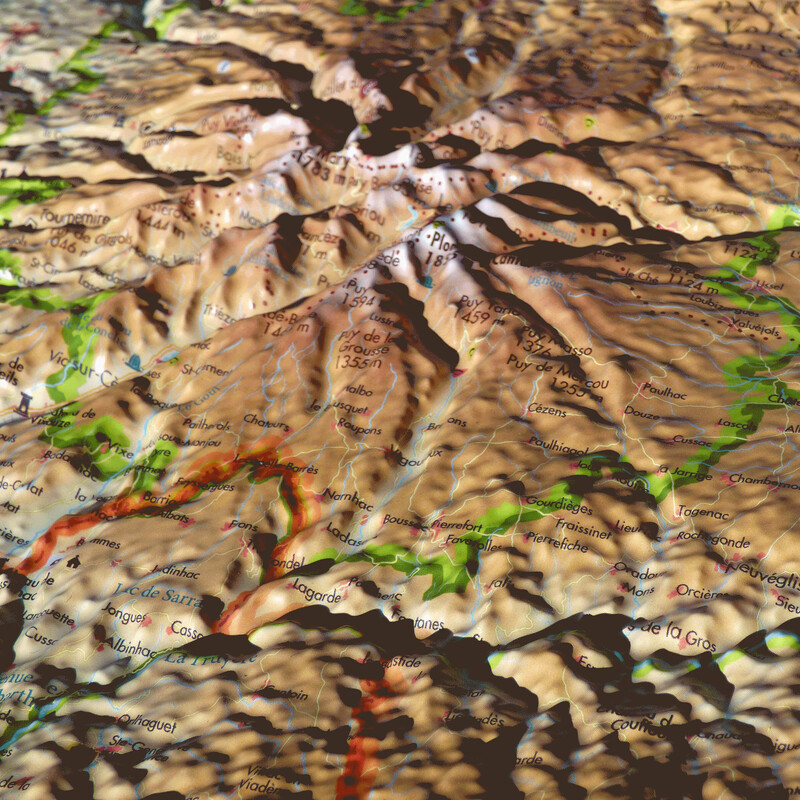 3Dmap Harta regionala du Cantal