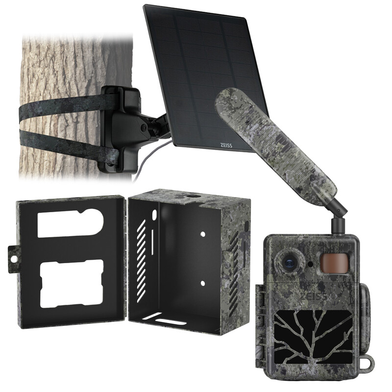 ZEISS Cameră  viata sălbătică Set Secacam 7 & carcasă metalică & panou solar