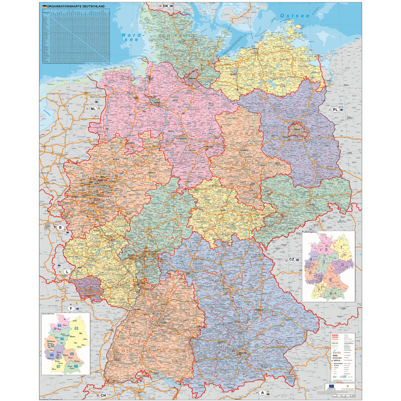 Stiefel Harta organizării politice a Germaniei (100 cm x 140 cm)