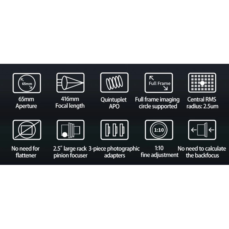 ZWO Refractor apochromat AP 65/416 FF65