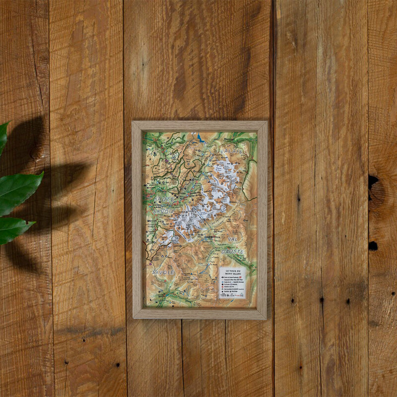 3Dmap Harta regionala Le tour du Mont Blanc (19,5 cm x 29,5 cm)